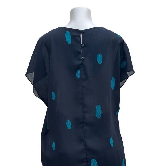 Vtg MAAS Brothers Blouse & Skirt 2Pc Set Size 14 Black Teal Printed Embellished - Picture 7 of 16